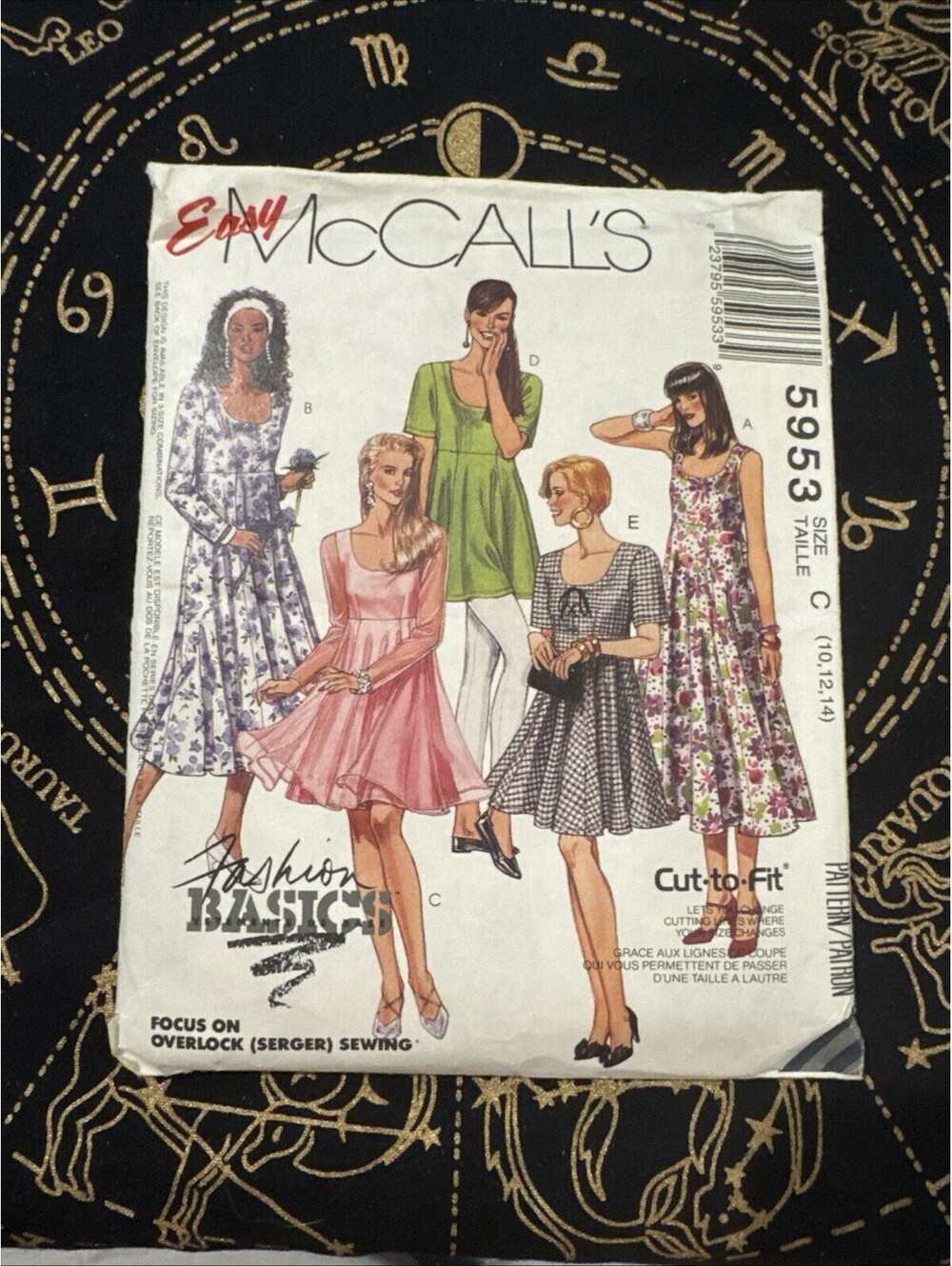 Vtg Easy McCall’s Sewing Pattern 5953 Dresses  Uncut FF Size c ‘90s